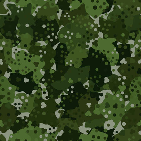 Green camouflage pattern background seamless vector illustrationのイラスト素材