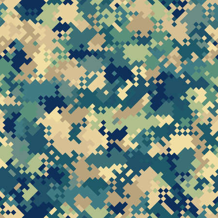 Military camouflage seamless pattern. Urban digital pixel style.のイラスト素材