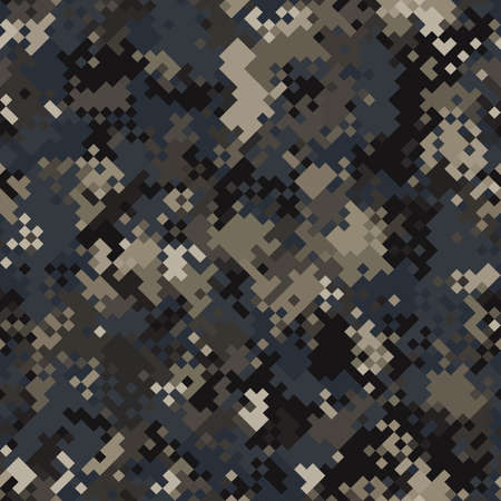 Seamless digital urban pixel camo texture vector for army textile printのイラスト素材