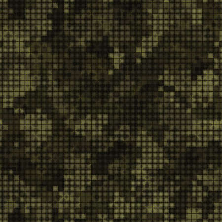 Military camouflage seamless pattern. Autumn forest digital pixel style.のイラスト素材