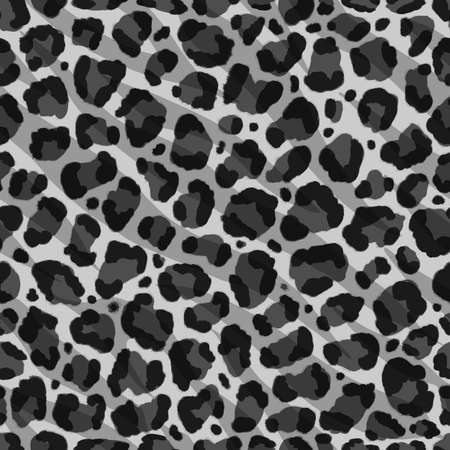 Seamless snowy leopard, ocelot or wild cat fur pattern printのイラスト素材