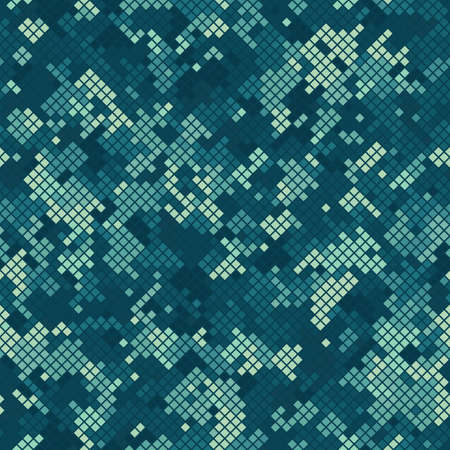 Military camouflage seamless pattern. Urban digital pixel style.