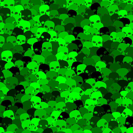 Funny seamless toxic green scull pattern background for Halloweenのイラスト素材