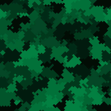 Seamless digital woodland pixel camo texture vector for army textile printのイラスト素材