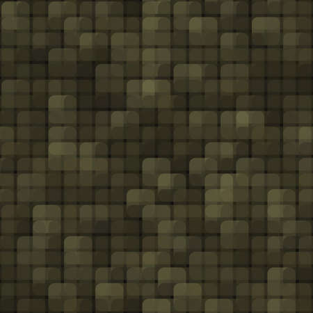 Abstract seamless pattern with khaki colored chaotic overlap circles on darkのイラスト素材