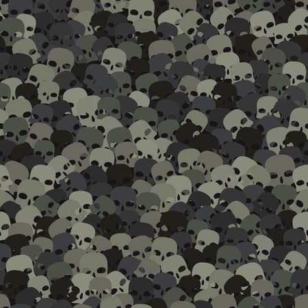 Camouflage gray desert scull silhouettes seamless pattern backgroundのイラスト素材