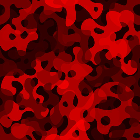 Camo bright red print texture vector illustration. Abstract pattern seamlessのイラスト素材