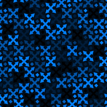 Seamless abstract geometric pattern with arrow crosses. Modern stylish textureのイラスト素材
