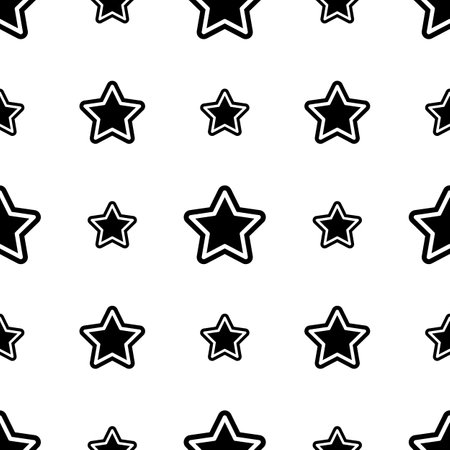 Abstract Seamless pattern with stars on a white background. Vector illustrationのイラスト素材