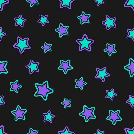 Seamless graphic pattern with simple geometric shape of the starsのイラスト素材