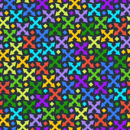 Seamless abstract geometric pattern with arrow crosses. Modern stylish textureのイラスト素材