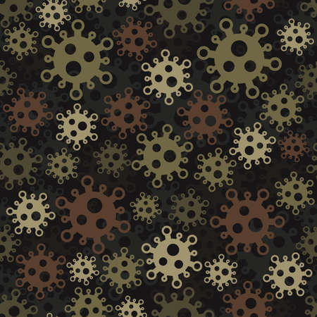 Military virus seamless pattern background. Pandemic concept camouflageのイラスト素材