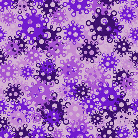 Microscopic cartoon colored bacteria and bacillus seamless pattern backgroundのイラスト素材