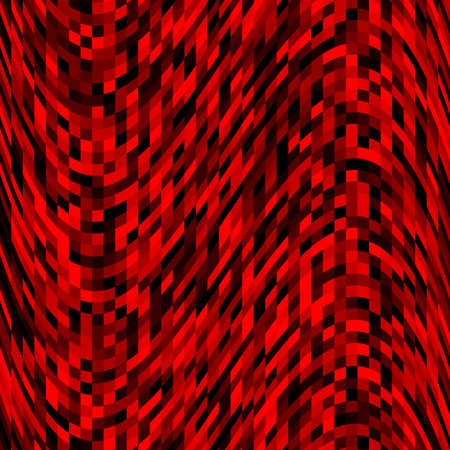 Pixel pattern background of vector red wave seamless square mosaicのイラスト素材
