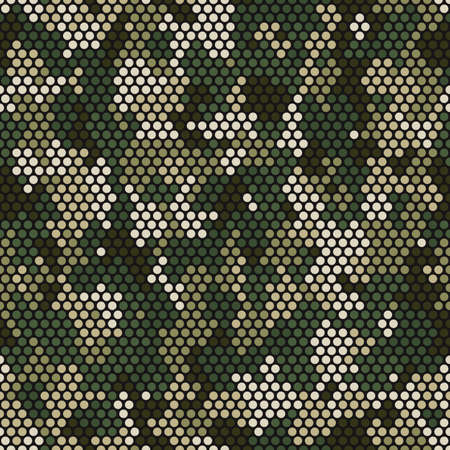 Seamless urban camouflage pattern. The pixel pattern in the foregroundのイラスト素材