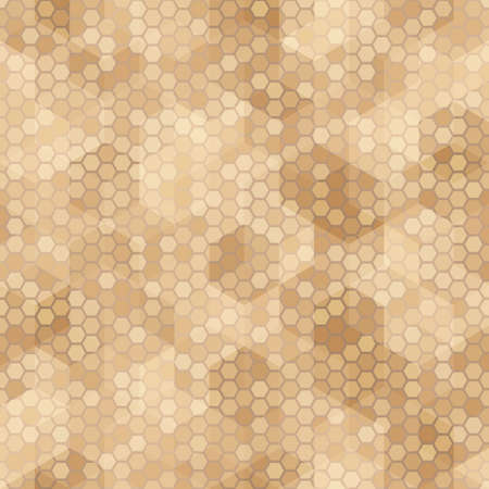 Hexagonal desert camouflage seamless pattern vector stock illustrationのイラスト素材