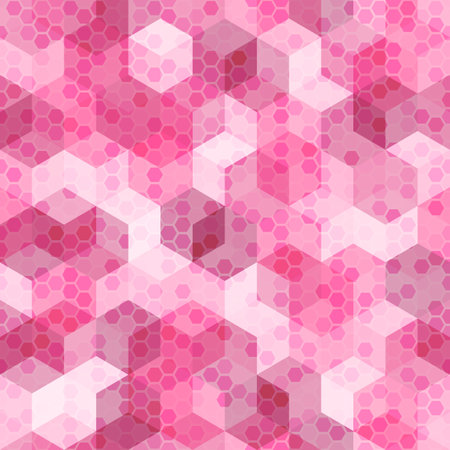 Camouflage seamless pattern with pink hexagonal endless geometric camoのイラスト素材