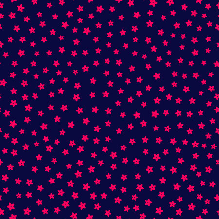 Cute pattern in small flower. Small pink flowers on dark blue backgroundのイラスト素材