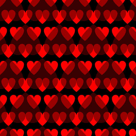 Mosaic red heart pattern. Decorative Vector texture for Valentines Day