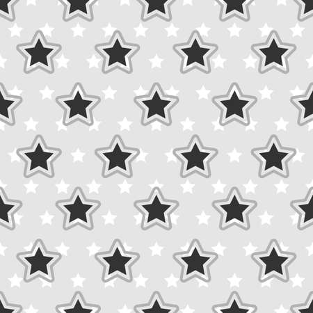 Abstract Seamless pattern with stars on a gray background. Vector illustrationのイラスト素材