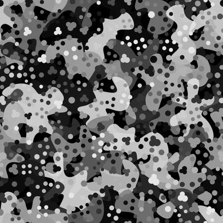 Military and hunting camouflage grayscale flecktarn seamless patternのイラスト素材