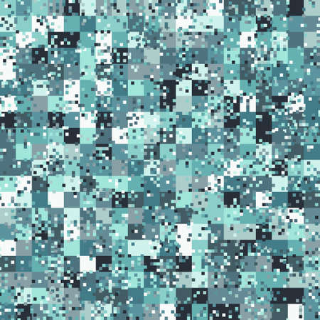 Abstract urban pixel motif skyblue and gray geometric brushed texture print