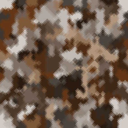 Seamless pattern brown pixel digital camouflage desert sand backgroundのイラスト素材