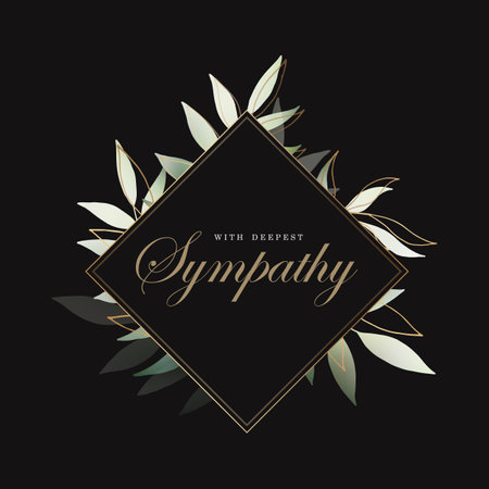 Angeled quad frame with olive leaves edging on black vector card templateのイラスト素材