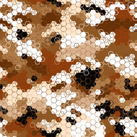Texture military camouflage seamless pattern. Abstract modern camo ornamentのイラスト素材