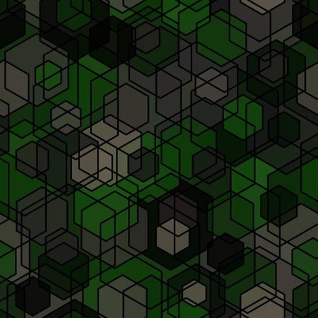 Hexagonal seamless pattern. Repeated overlap hexagon motif texture print
