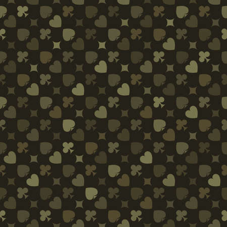 Vector playing cards suits seamless patterns. Backgrounds card suitsのイラスト素材