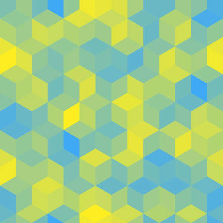 Yellow and Blue Halftone Modern Design Backdrop. Bright Pixel Camouflageのイラスト素材