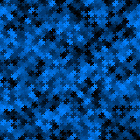 Azure blue puzzle background, banner, texture. Vector jigsaw section templateのイラスト素材