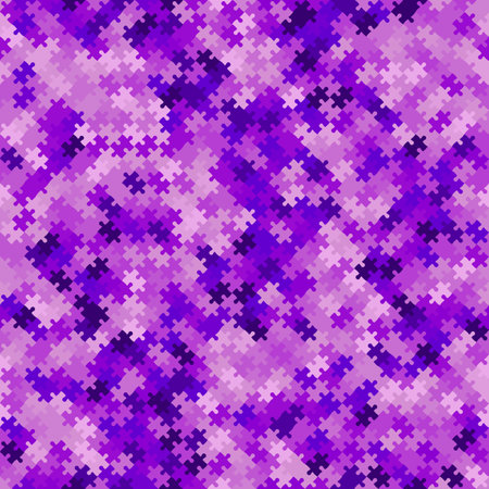 Violet puzzle background, banner, texture. Vector jigsaw section templateのイラスト素材