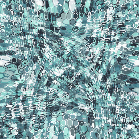Camouflage seamless pattern with arctic blue hexagonal endless geometric camoのイラスト素材