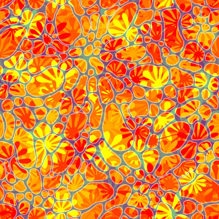Seamless sunfire colored leaf pattern texture. Vector summer textile printのイラスト素材