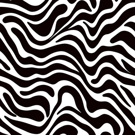 Zebra vector pattern of black smooth lines on a white background printのイラスト素材