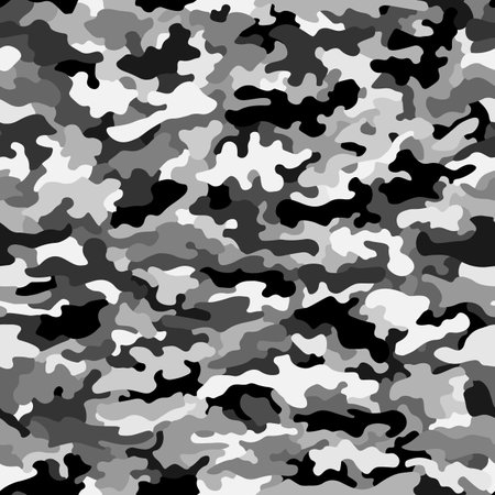 Military winter urban white camouflage seamless pattern, vector illustrationのイラスト素材
