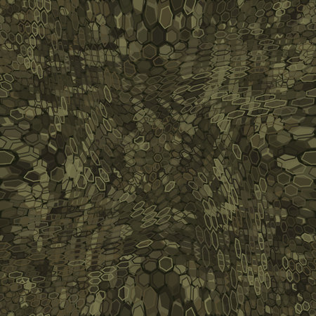 Woodland military camouflage hexagonal netting seamless pattern backgroundのイラスト素材