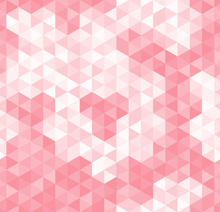 Pink and white triangular pattern on pink backdrop, creating a seamless designのイラスト素材