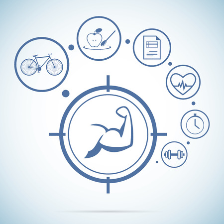 fitness iconsのイラスト素材