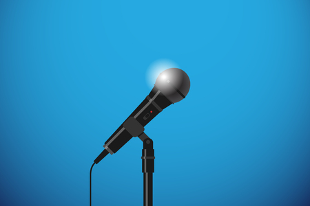 microphone with floor standのイラスト素材