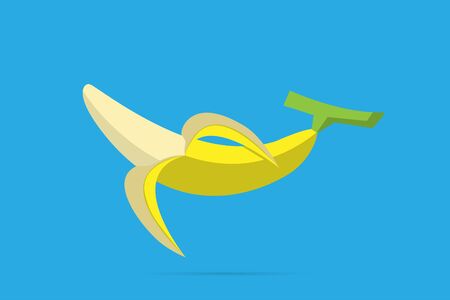 Half peeled bananaのイラスト素材
