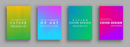 Minimal covers design. Colorful halftone gradients. Modern Art graphics for hipsters. Vector template brochures, flyers, presentations, leaflet.のイラスト素材
