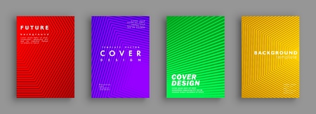 Minimal covers design. Colorful halftone gradients. Modern Art graphics for hipsters. Vector template brochures, flyers, presentations, leaflet.のイラスト素材