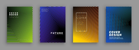 Minimal covers design. Colorful halftone gradients. Modern Art graphics for hipsters. Vector template brochures, flyers, presentations, leaflet.のイラスト素材