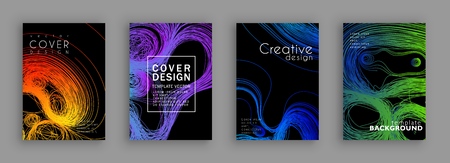 Threads-line conceptual design. Minimal covers design. Background line art patterns. Vector template brochures, flyers, presentations, leaflet, magazine a4 sizeのイラスト素材