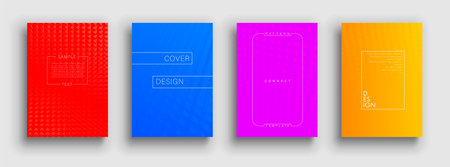 Minimal covers design. Colorful halftone gradients. Future geometric patterns. Vector template brochures, flyers, presentations, leaflet, magazine a4 sizeのイラスト素材