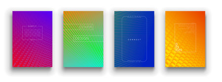 Minimal covers design. Colorful halftone gradients. Future geometric patterns. Vector template brochures, flyers, presentations, leaflet, magazine a4 sizeのイラスト素材