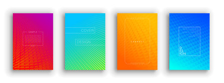 Minimal covers design. Colorful halftone gradients. Future geometric patterns. Vector template brochures, flyers, presentations, leaflet, magazine a4 sizeのイラスト素材
